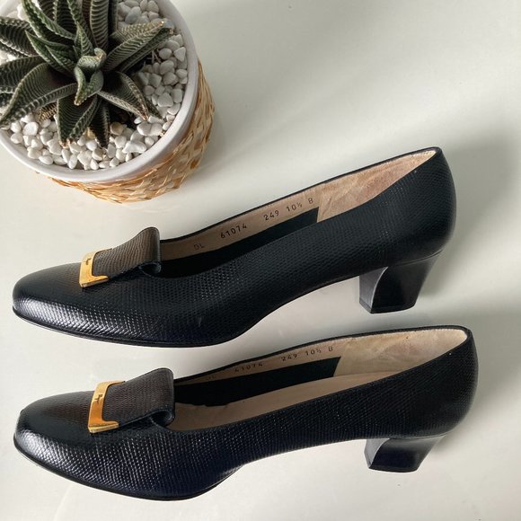 SALVATORE FERRAGAMO Black pumps 10.5 - Picture 2 of 9